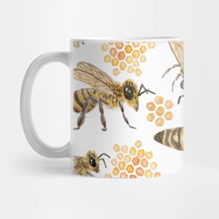 Watercolor Honeybee Pattern Mug